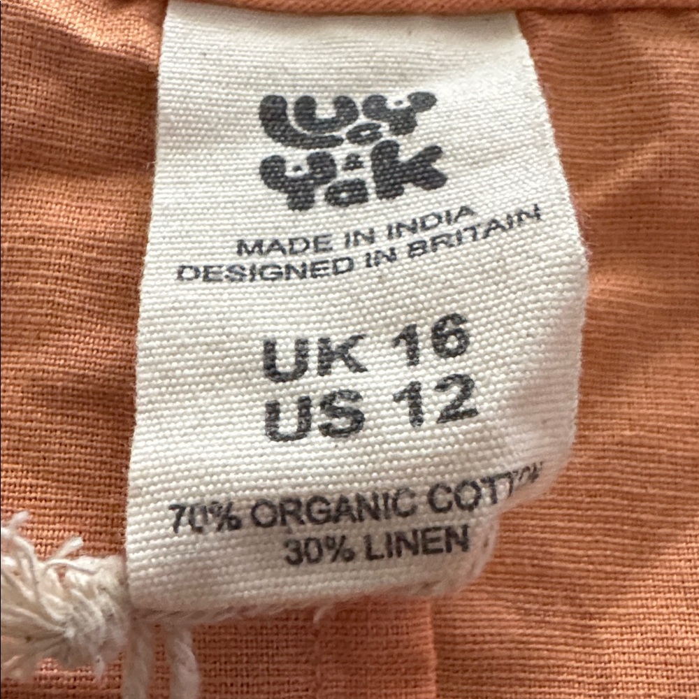 NWT Lucy & Yak Archie V-Neck Top Orange Size UK16 US12 - Picture 6 of 11
